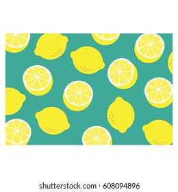 lemon pattern vector. lemon background