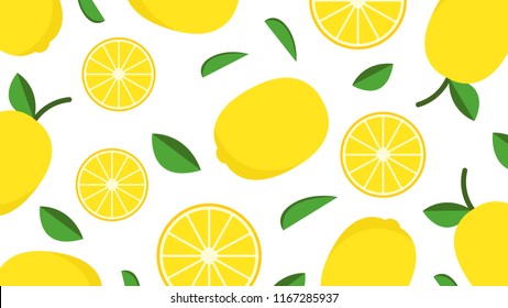 Lemon pattern vector. free space for text. wallpaper.
