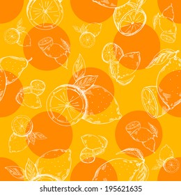 lemon pattern, vector hand drawing