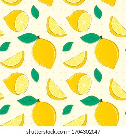 lemon pattern with yellow background