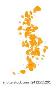 Lemon Peach Dutch Vector White Background. Fly Flower Illustration. Delicate Petal Tender Texture. Beautiful Tulip Summer Pattern.