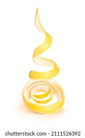 Lemon peel spiral. Vector illustration.