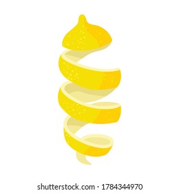 Lemon peel vector icon.Cartoon vector icon isolated on white background lemon peel.