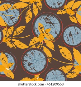 Lemon and pepper mint pattern. Colorful summer fruit vector illustration on color background.