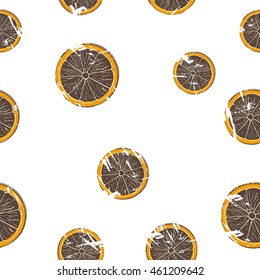 Lemon and pepper mint pattern. Colorful summer fruit vector illustration on color background.