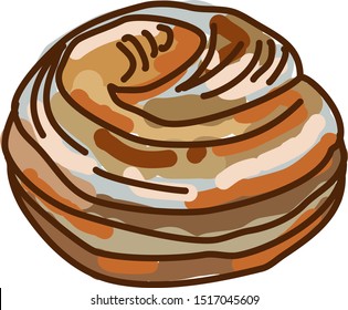 Lemon pie, illustration, vector on white background.