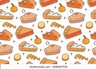 lemon pie seamless pattern vector illustration