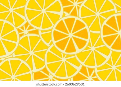 A lemon pieces textures vector design, a lemon slices and peel in Seamless patterns, Vector bright backgrounds