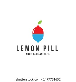 lemon pill Logo Vector icon