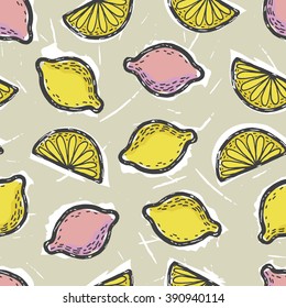 lemon pink yellow pattern