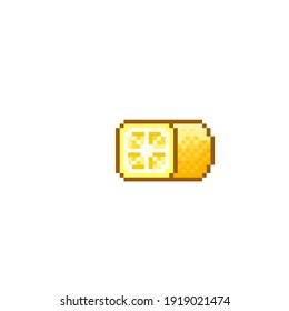 Lemon pixel art. Lemon Slices. Vector illustration.