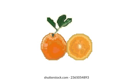 Ilustración vectorial de píxel limón aislada en fondo blanco.