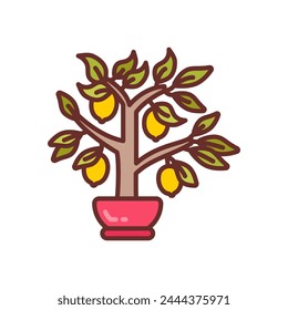 Zitronenpflanzensymbol in der Vektorgrafik. Firmenzeichen
