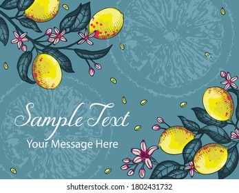 Lemon Plant Vector Frame Background