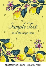 Lemon Plant Vector Frame Background