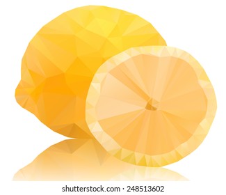 Lemon of polygons on a white background for your design