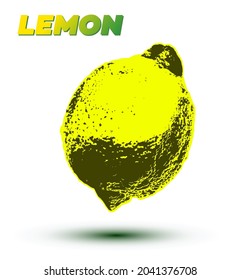 Lemon. Pop art style lemon vector illustration.