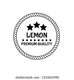 LEMON premium quality emblem, label, badge. premium quality package label. vintage stamp. 
