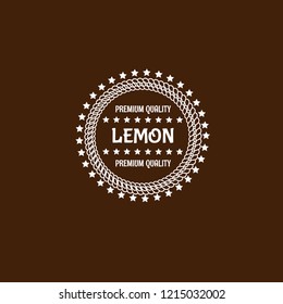 LEMON premium quality emblem, label, badge. premium quality package label. vintage stamp. 