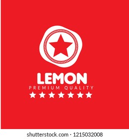 LEMON premium quality emblem, label, badge. premium quality package label. vintage stamp. 