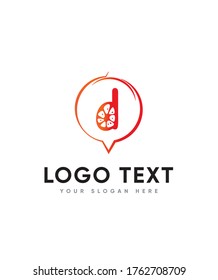 Lemon press initial letter type D lowercase  logo template, vector logo for business and company identity 