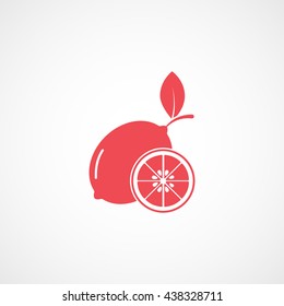 Lemon Red Flat Icon On White Background