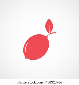 Lemon Red Flat Icon On White Background