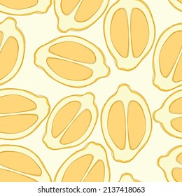 Lemon repeat pattern design. Hand-drawn background. citrus pattern for wrapping paper or fabric.