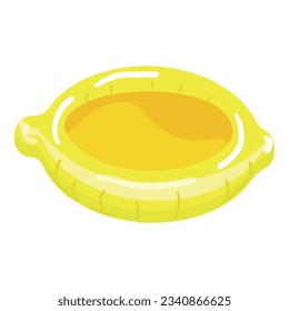 Lemon ring icon cartoon vector. Summer pool. Water rubber