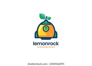 lemon rocket vector template logo design