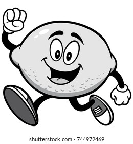 Lemon Running Illustration