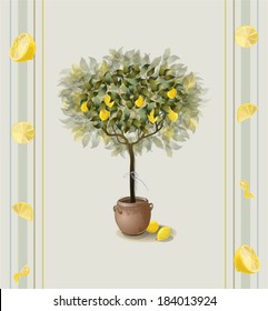 Lemon seamless background. 