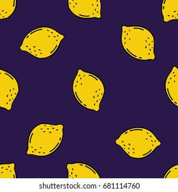 lemon seamless doodle pattern