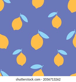 Lemon seamless pattern for apparel design, textile, wallpaper, fabric. Fruit patterns. Citrus background.