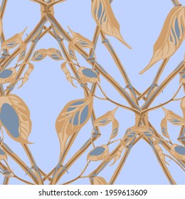Lemon Seamless Pattern. Cerulean Blue and Gold Vector Summer Citrus Print.  Modern Hand Drawn Background. Simple Marker Lime. Botanical Illustration. Psychedelic Citron Motif.
