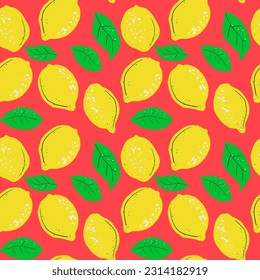 Lemon seamless pattern. Friut print for textile, fabric, wallpaper