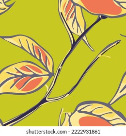Lemon Seamless Pattern. Green and Grey Simple Marker Lime. Botanical Illustration. Psychedelic Citron Motif.  Modern Hand Drawn Background. Vector Summer Citrus Print.