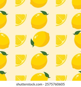 Lemon seamless pattern. Lemon illustration. Lemon background. Perfect for fabric, textile, wallpaper, decor, illustration, print, packaging of products. SSTKbackgrounds