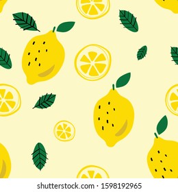 Lemon seamless pattern illustration. good for print - Vector