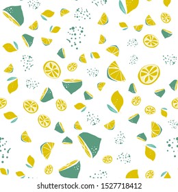 Lemon seamless pattern illustration for your design: wallpaper, menu, cafe, textile