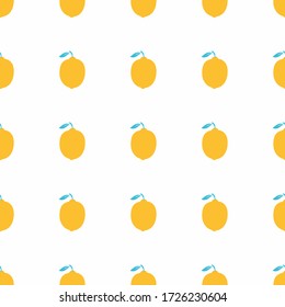 Lemon seamless pattern isolated on white background