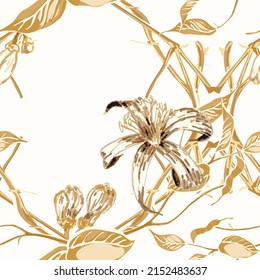 Lemon Seamless Pattern.  Modern Hand Drawn Background. Simple Marker Lime. Botanical Illustration. Yellow Gold Vector Summer Citrus Print. Psychedelic Citron Motif.