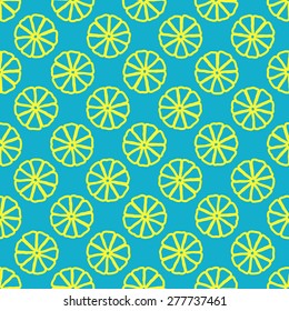 lemon seamless pattern on blue background - vector illustration. eps 8