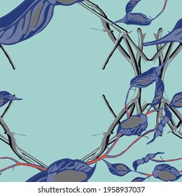 Lemon Seamless Pattern. Psychedelic Citron Motif. Simple Marker Lime. Botanical Illustration.  Modern Hand Drawn Background. Vector Summer Citrus Print. Cerulean Blue, Red and Ultimate Gray