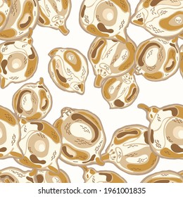 Lemon Seamless Pattern. Psychedelic Citron Motif.  Modern Hand Drawn Background. Vector Summer Citrus Print. Yellow Gold Simple Marker Lime. Botanical Illustration.