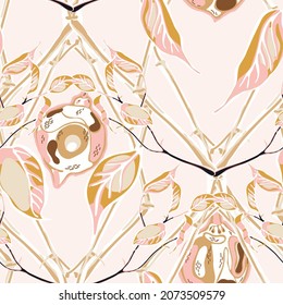 Lemon Seamless Pattern. Psychedelic Citron Motif. Simple Marker Lime. Botanical Illustration.  Modern Hand Drawn Background. Vector Summer Citrus Print. Yellow Gold