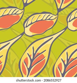 Lemon Seamless Pattern. Psychedelic Citron Motif. Green and Grey Vector Summer Citrus Print.  Modern Hand Drawn Background. Simple Marker Lime. Botanical Illustration.
