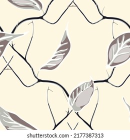 Lemon Seamless Pattern. Psychedelic Citron Motif. Illuminating Yellow and Ultimate Gray Simple Marker Lime. Botanical Illustration. Vector Summer Citrus Print.  Modern Hand Drawn Background.