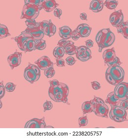 Lemon Seamless Pattern. Psychedelic Citron Motif. Vector Summer Citrus Print.  Modern Hand Drawn Background. Simple Marker Lime. Botanical Illustration. Red and Grey