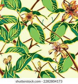 Lemon Seamless Pattern. Psychedelic Citron Motif.  Modern Hand Drawn Background. Simple Marker Lime. Botanical Illustration. Vector Summer Citrus Print. Green, Red and Yellow